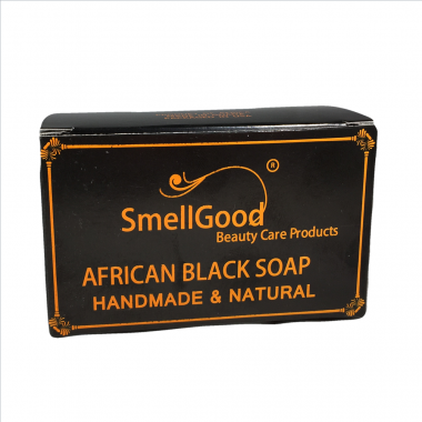 SmellGood - African Black Soap From Ghana - 1 LB Bar, Retail Pack